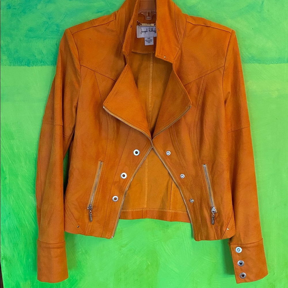 Joseph Ribkoff Faux Leather Suede Moto Jacket